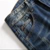 Men Ripped Slim Fit Jeans Destroyed Distressed Straight Denim Pants Vintage Mid Waist Washed Biker Jean Trousers (Dark Blue 1,28) view 3