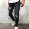 Maiyifu-GJ Men's Ripped Stretch Skinny Jeans Destroyed Patches Tapered Leg Jean Pattern Distressed Slim Fit Denim Pants (Black,3X-Large) view 2