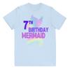 7th Birthday Mermaid Shirt for Girls Seventh Birthday Shirt - Youth Jersey t-Shirt Light Blue view 1