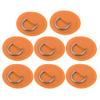 X AUTOHAUX 8pcs 8cm Orange D Ring Patch PVC Stainless Steel Round Shape D Ring Pad for Surfboard Inflatable Boat Kayak Canoe Deck view 1
