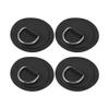 X AUTOHAUX 4pcs 11cm Black D Ring Patch PVC Stainless Steel Round Shape D Ring Pad for Surfboard Inflatable Boat Kayak Canoe Deck view 1