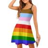 BAIKUTOUAN LGBT Rainbow Transgender Pride Flag Women's Tank Dress Sleeveless Mini Dress Swing Beach T Shirt Sundresses L view 1