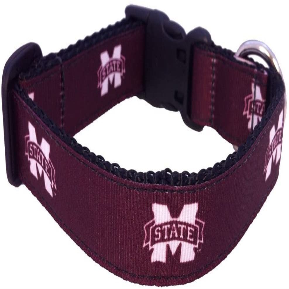 College Dog Collar (Extra Small, Mississippi State)