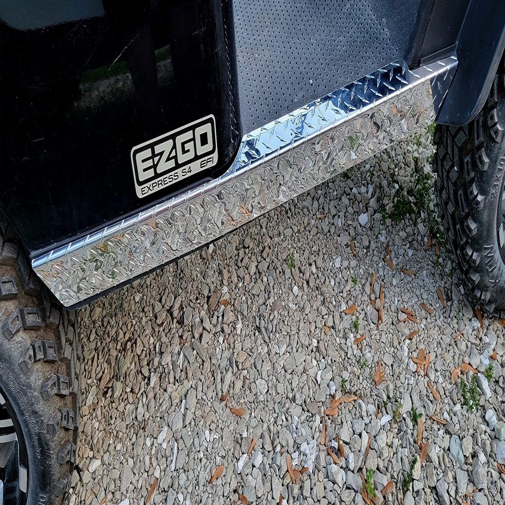 Fits Ezgo Expresss Golf Cart Aluminum Diamond Plate Side Rocker Panel set 2012 & up