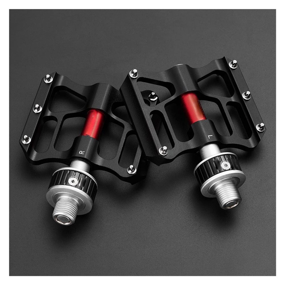 XIWALAI Bicycle Pedales MTB Quick Release CNC Rainproof Seal Bearing 8.2cm Widened Non-Slip Chrome Molybdenum Bike Road Pedal (Color : K3462F-BK)