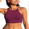 CRZ YOGA Women's Bikini Tops High Neck Swimsuit Racerback Padded Bathing Suit Sexy Swimwear Fuchsia X-Small view 1