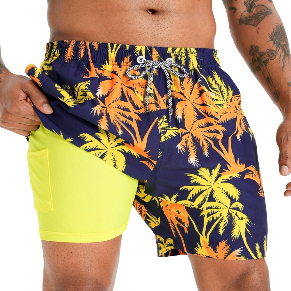 APTRO Men's Swim Trunks with Compression Liner 5 Inch Bathing Suit Beach Swimsuits #C190 2X