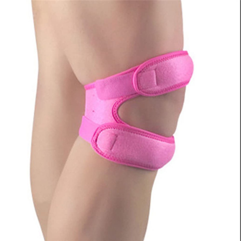 SALONED Professional Patella Belt Adjustable Knee Pads For Hiking Running Riding Cycling(Rose Red)