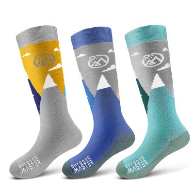 OutdoorMaster Merino Wool Ski Socks for Kids, Boys & Girls, Thermal Winter Warm Snowboarding Socks for Cold Weather