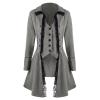 Women's Renaissance Gothic Lace Steampunk Thin Jacket Victorian Medieval Coat German Trench Coat Halloween Costume Gray view 1