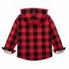 ThCreasa Plaid Flannel Shirts for Girls with Hand Pockets,Sherpa Lined Long Sleeve Kids Outwear Coat Red/Black XL 14 view 3
