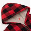 ThCreasa Plaid Flannel Shirts for Girls with Hand Pockets,Sherpa Lined Long Sleeve Kids Outwear Coat Red/Black XL 14 view 4