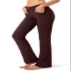 G Gradual Women's Yoga Pants with Pockets Flare Leggings High Waist Yoga Dress Pants Tall Bootcut Casual Work, Brown, X-Large view 1