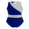 Aislor Girls' Ballet Dance Leotard Sleeveless Mesh Patchwork Criss Cross Back Unitards Gymnastic Jumpsuit Activewear Blue&Grey 4 Years view 1