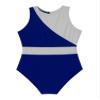 Aislor Girls' Ballet Dance Leotard Sleeveless Mesh Patchwork Criss Cross Back Unitards Gymnastic Jumpsuit Activewear Blue&Grey 4 Years view 3
