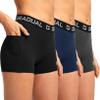 G Gradual Women's Spandex Compression Volleyball Shorts 3" /7" Workout Pro Shorts for Women (Black/Navy/Charcoal Pockets, Large) view 1