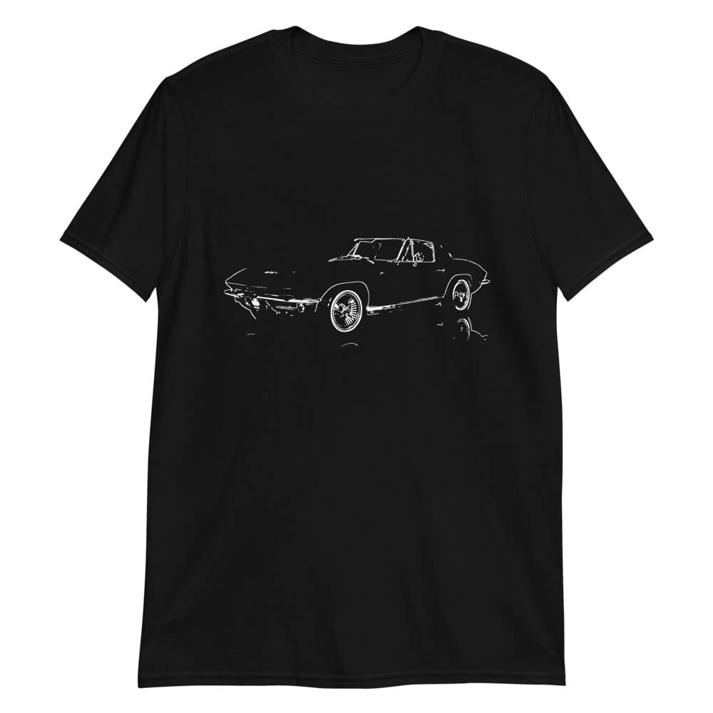 1963 'Vette Split Window Custom Outline Collector Car Owner T-Shirt Black