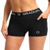 G Gradual Women's Spandex Compression Volleyball Shorts 3" /7" Workout Pro Shorts for Women (Black/Wine/Charcoal Pockets, X-Large) view 2