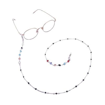 Chains Eyeglass Strap for Women Colorful Beaded Face Mask Lanyard Fashion Glasses Holder Chains Sunglass Straps (Color : White, Size : 1)