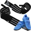 Nordic Lifting Super Heavy Duty Wrist Wraps - Black Grey Bundle with Shoes Megin Size 7 - Blue view 1