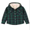 ZENTHACE Kids Girls Buffalo Plaid Button Down Flannel Shirt Sherpa Fleece Hooded Flannel Jacket Winter Coat Black Watch S Size 5-6 view 1