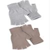 SATINIOR 2 Pair Unisex Winter Half Finger Gloves Knitted Fingerless Mittens Warm Stretchy Gloves in Common Size(Gray, Light Khaki) view 1