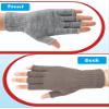 SATINIOR 2 Pair Unisex Winter Half Finger Gloves Knitted Fingerless Mittens Warm Stretchy Gloves in Common Size(Gray, Light Khaki) view 3