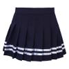 easyforever Girls Striped Style Pleated Mini Skirt High Waist Skater Tennis School Uniform Skirt Cheer Skirt Skort Dark Blue&White 15-16 Years view 2