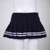 easyforever Girls Striped Style Pleated Mini Skirt High Waist Skater Tennis School Uniform Skirt Cheer Skirt Skort Dark Blue&White 15-16 Years view 4