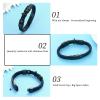 Oinsi Mens Double-Band Black Braided Leather Bangle Bracelets Cremation Jewelry For Ashes Wristband Memorial Urn Bangle With Cross Charm(Black-22cm) view 3