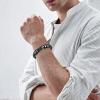 Oinsi Mens Double-Band Black Braided Leather Bangle Bracelets Cremation Jewelry For Ashes Wristband Memorial Urn Bangle With Cross Charm(Black-22cm) view 4