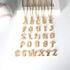 AIAINAGI Baseball Initial A-Z Letter Necklace - Men's Baseball Charm Pendant in Stainless Steel Gold Chain, 22inch Personalized Gift for Men (18+) view 2