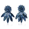 AeraVida Cluster Crystal Bead and Mother of Pearl Stone Clip on Earrings for Women (Blue) view 1