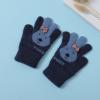 Girls Cartoon Imitation Full Finger Winter Winter Toddler Baby Kids Rabbit Boys Gloves Mittens (Navy, One Size) view 2