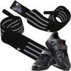 Nordic Lifting Super Heavy Duty Wrist Wraps - Black Grey Bundle with Shoes Megin Size 8 - Black view 1