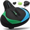 CDYWD Oversized Bike Seat for Men & Women, Comfortable Gel Padded, Extra Wide Bicycle Seat Cushion Comfort, Replacement Saddle for Peloton, Stationary Exercise Bike, Mountain Bike, Cruiser, City Bike view 1