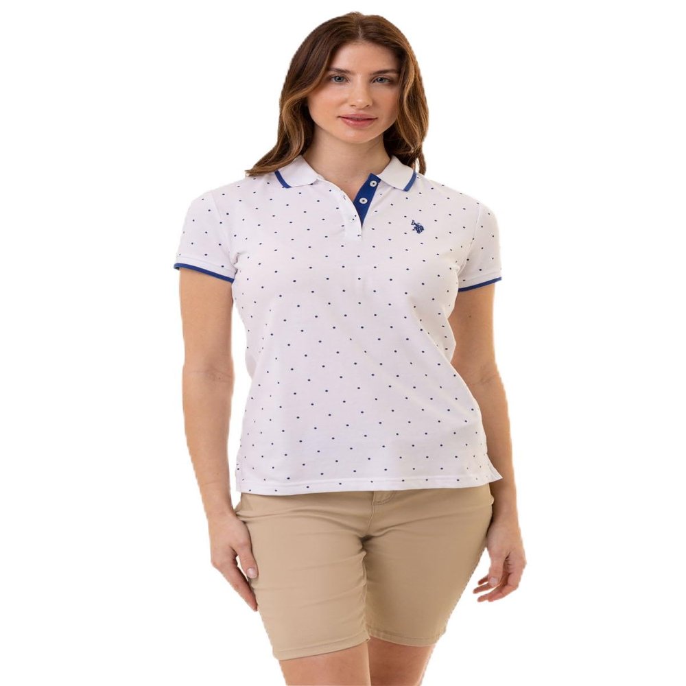 U.S. POLO ASSN. Dot Print Pique Polo Shirt White XL