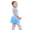 EQSJIU Blue Dress For Kids Girls Shiny Skirt And Sleeves Dance Criss-Cross Back Children's Dance Dress 9-10 Years view 3
