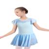 EQSJIU Blue Dress For Kids Girls Shiny Skirt And Sleeves Dance Criss-Cross Back Children's Dance Dress 9-10 Years view 4
