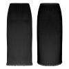 Alvivi Women's Elastic Waist Half Slip Underskirt Short Mini Skirt Slit Lace Trim Skirts Nylon Essentials Half Slip Black A One Size view 1