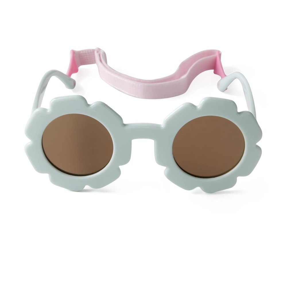 Laurinny Flexiable Bendable Polarized Flower Baby Sunglasses with Straps for Newborn Infant Girls Boys Age 0-24 Months