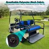 10L0L Golf Cart Front and Rear Seat Cover Set for EZGO TXT RXV 4 Passenger Models Bench Seat Covers Kit Breathable Washable Polyester Mesh Cloth (S+XS) (Black/Blue) view 3