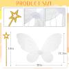 Sratte 6 Pcs Halloween Girls Fairy Costume Set, Fairy Wings Dress Up Wings Star Wand and Gold Crowns, Halloween Costume Dress Up Accessories 13 Inches Gold Wand Party Crowns Birthday Decorations view 3