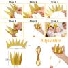 Sratte 6 Pcs Halloween Girls Fairy Costume Set, Fairy Wings Dress Up Wings Star Wand and Gold Crowns, Halloween Costume Dress Up Accessories 13 Inches Gold Wand Party Crowns Birthday Decorations view 4
