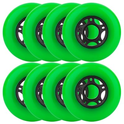 WHEELCOME 8-Pack Inline Skate Wheels Outdoor Indoor Roller Blade Wheels 85a Roller Hockey Wheels 64mm 70mm 72mm 76mm 80mm Inline Wheels Replacement for RipStik, Luggage, Scooter, etc (Green, 70mm)