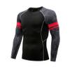 Loloda Men's Long Sleeve Swim Shirt Rashguard UPF 50+ UV Sun Protection Athletic T-Shirt Swimwear Type D Black XX-Large view 1