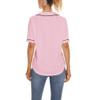 Women Baseball Jersey Button Down Tee Short Sleeve Shirt Sports Uniform Softball Jersey Active T-Shirt (Pink,S) view 3