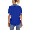 Women Baseball Jersey Button Down Tee Short Sleeve Shirt Sports Uniform Softball Jersey Active T-Shirt (Blue,XXL) view 2