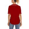 Women Baseball Jersey Button Down Tee Short Sleeve Shirt Sports Uniform Softball Jersey Active T-Shirt (Red,XL) view 3