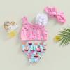 One opening Toddler Baby Girls Swimsuit Sleeveless Polka Dots Swimwear Two-Pieces Bathing Suit Bikini Set Beach Wear (Pink, 2-3 Years) view 3